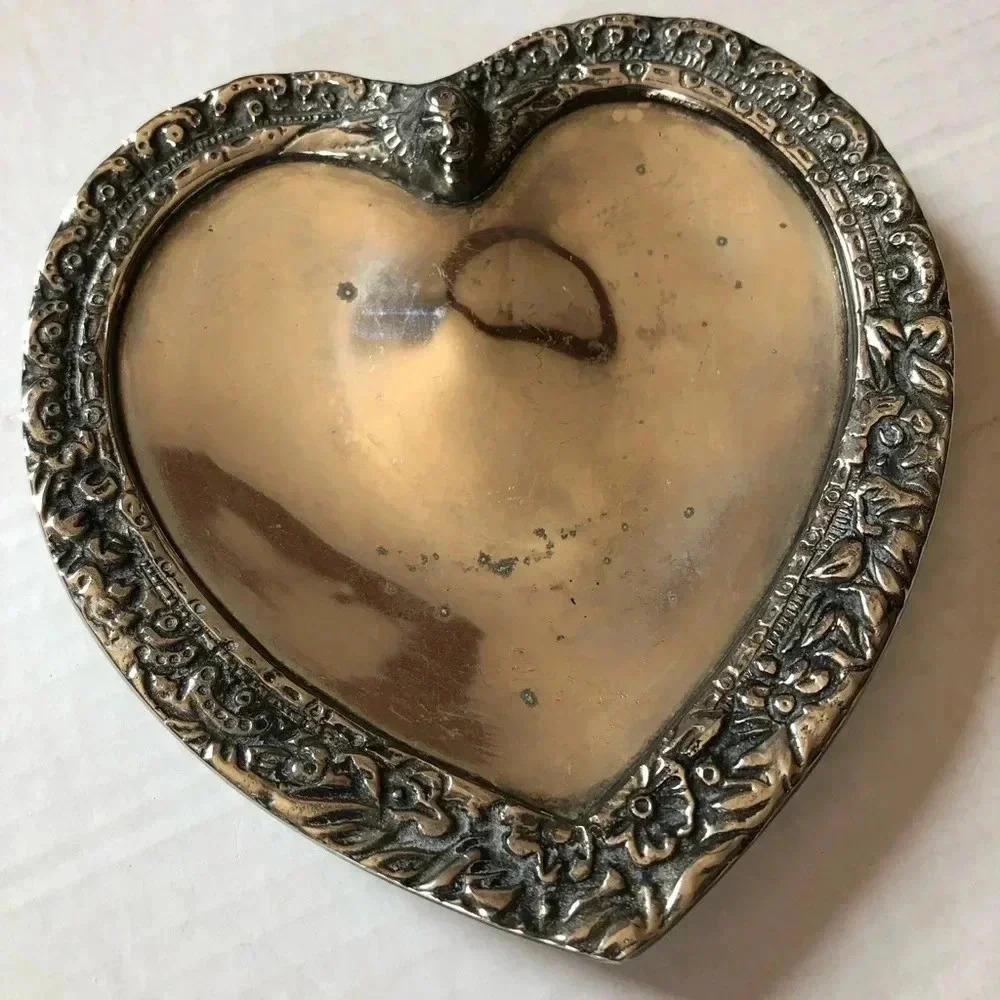 Vintage  Ornate Silver Trinket Dish - Picture 2 of 11